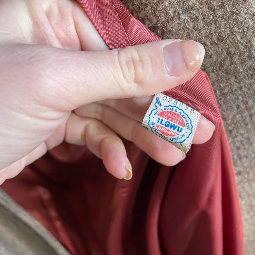 Vintage Junior Concept Tweed and Crushed Velvet Swing Dress Coat Size Small - Picture 10 of 11